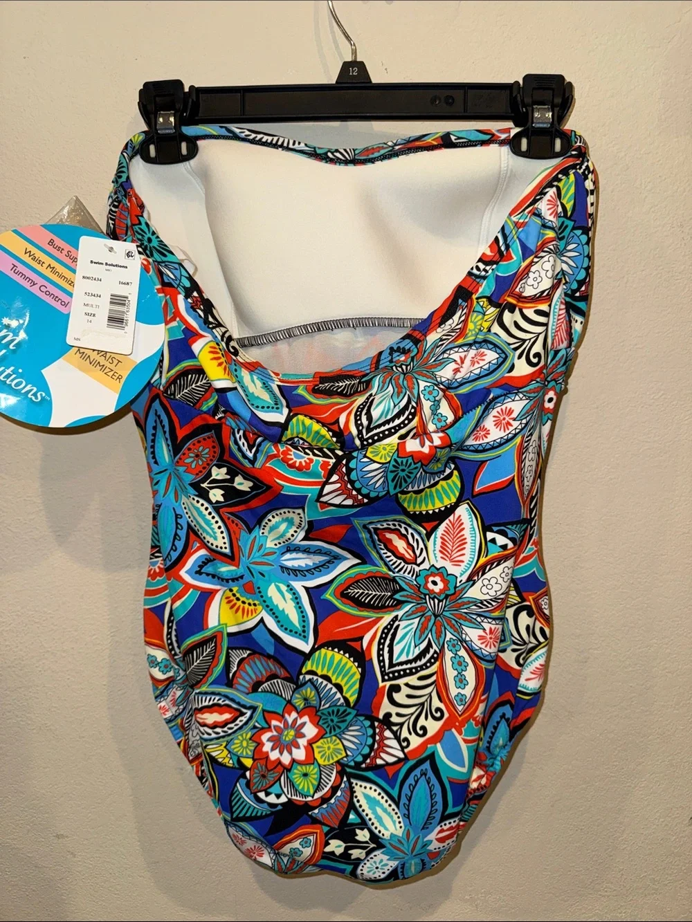 NWT Swim Solutions bandeau one piece swimsuit size 14 - Picture 3 of 3